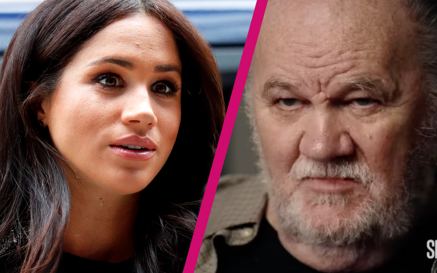 Herzogin Meghan und Thomas Markle mit Riss in der Mitte