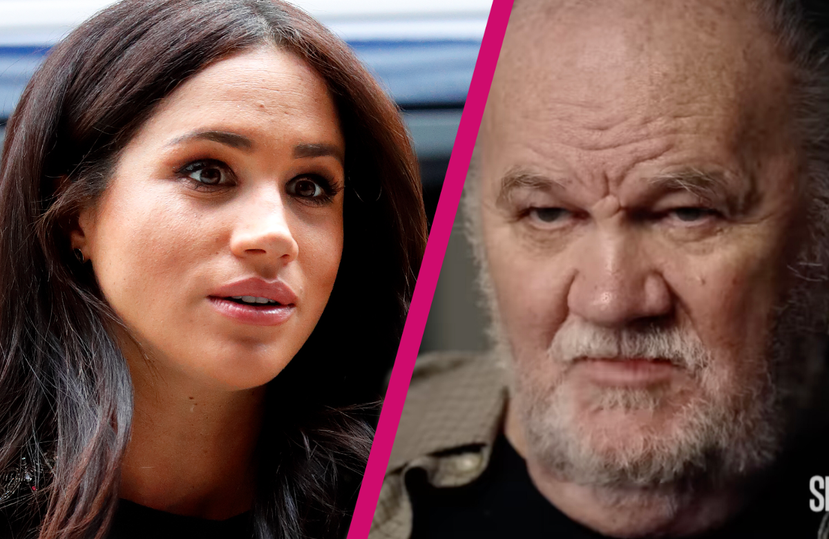 Herzogin Meghan und Thomas Markle mit Riss in der Mitte