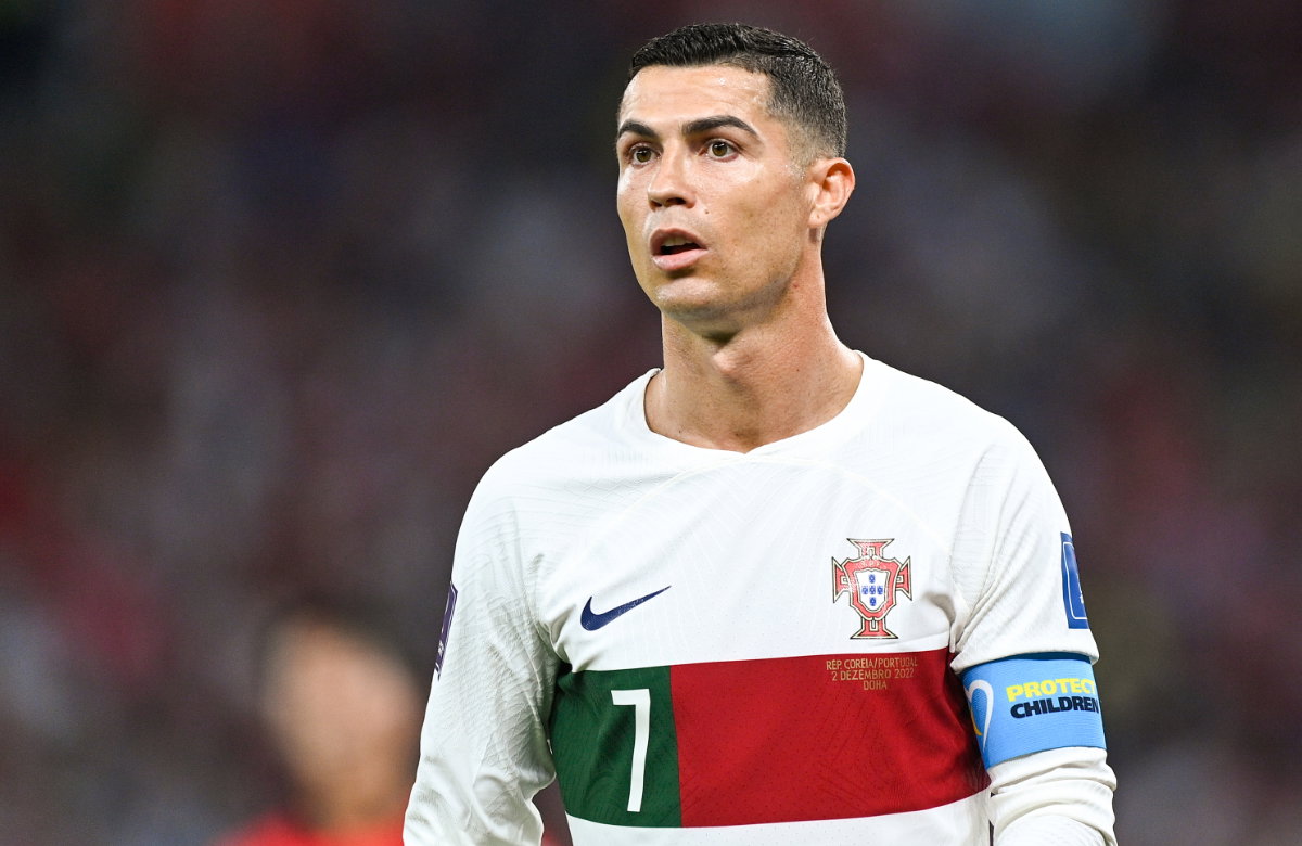 Cristiano Ronaldo mit offenem Mund, 2022