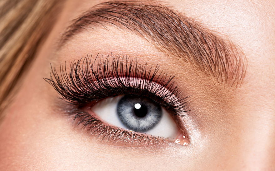 Perfekter Blick mit Wimpern und Augenbrauen