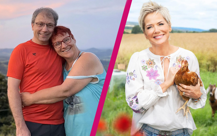 Ulrike, Heiko und Inka Bause mit Riss in der Mitte