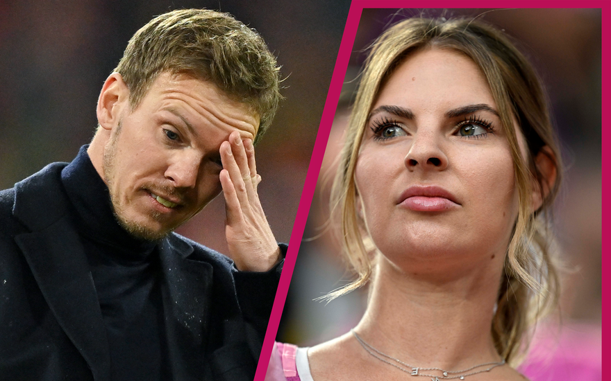 Julian Nagelsmann und Lisa Füllkrug ernst