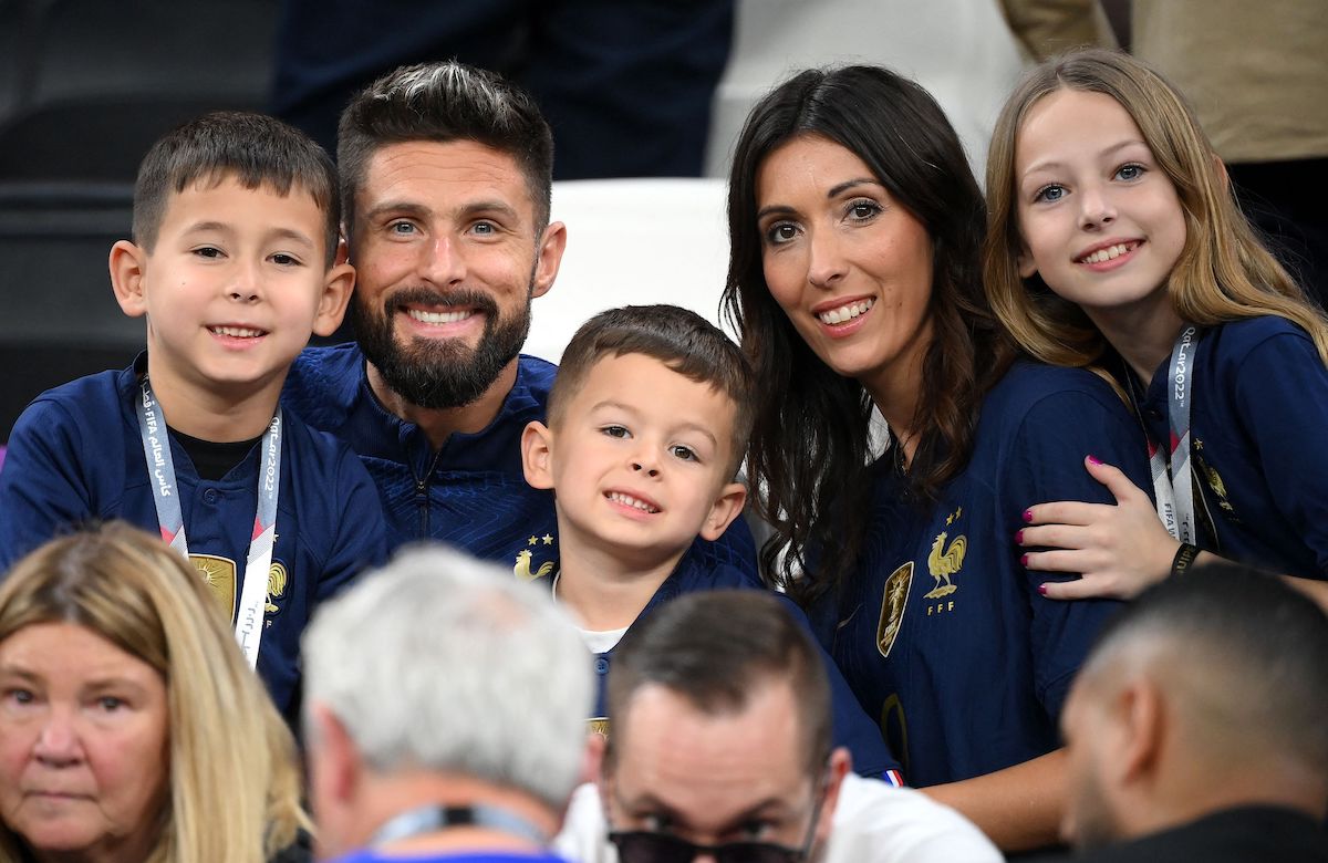 Olivier Giroud, seine Ehefrau und Kinder