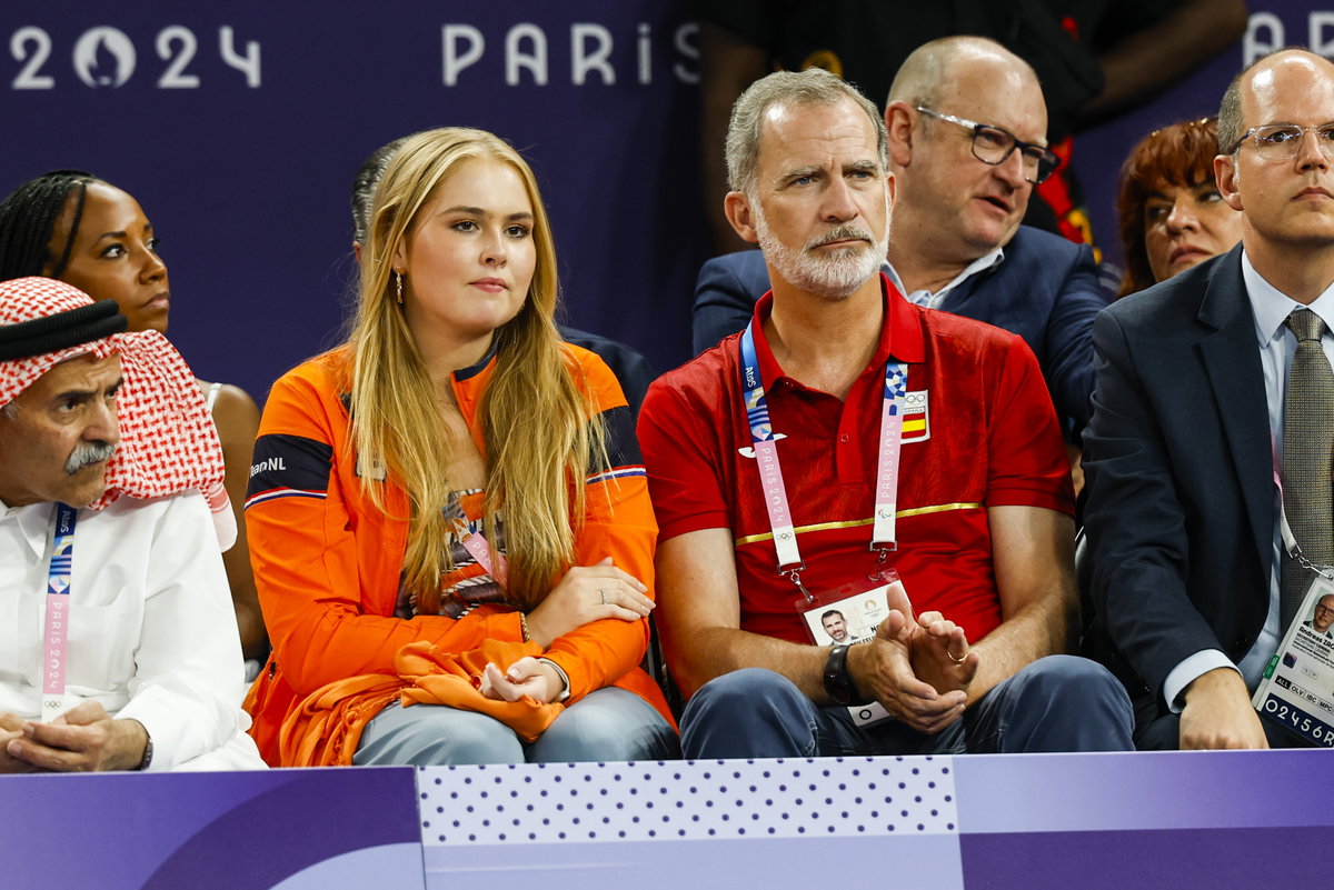 Amalia der Niederlande un König Felipe von Spanien bei Olympia 2024