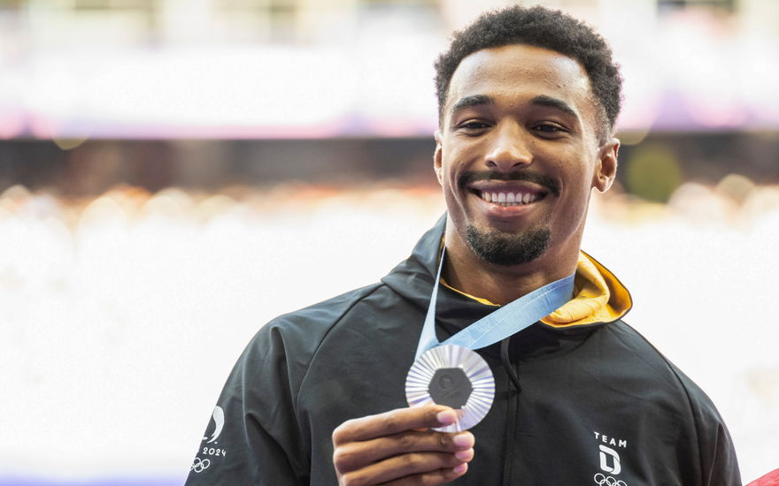 Leo Neugebauer mit seiner Olympia-Medaille