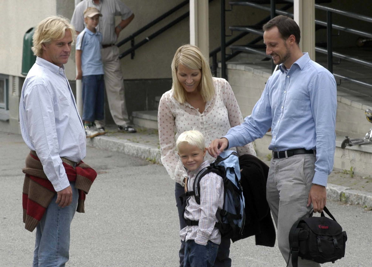 Morten Borg, Prinzessin Mette-Marit, Prinz Haakon und Marius Borg Hoiby