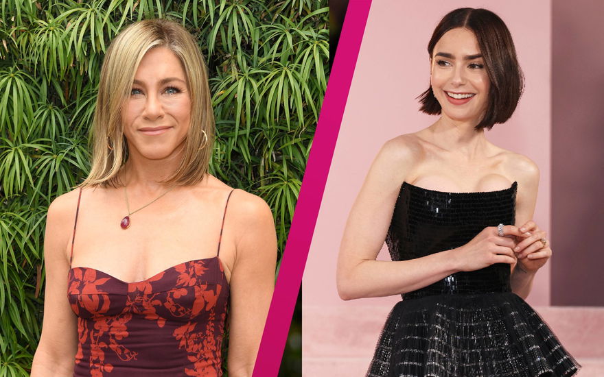 Jennifer Aniston und Lily Collins Collage