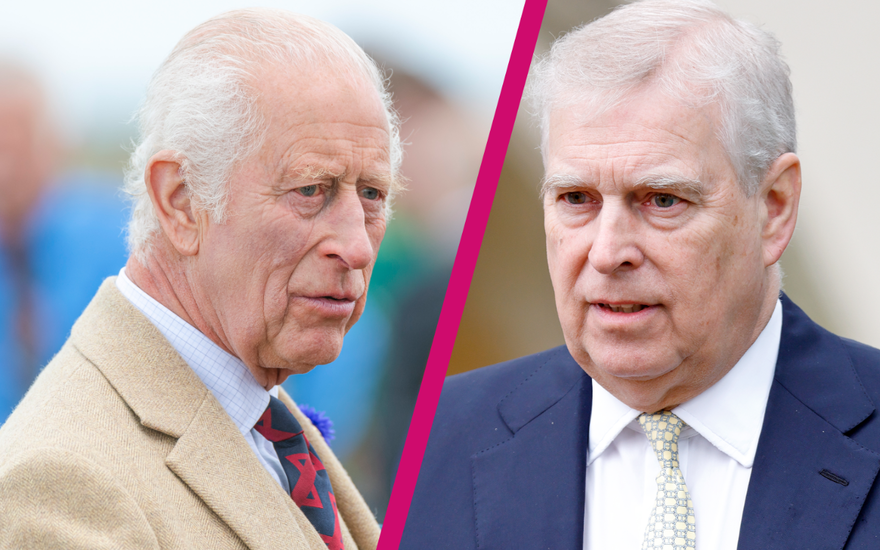 König Charles lll. und Prinz Andrew mit Riss