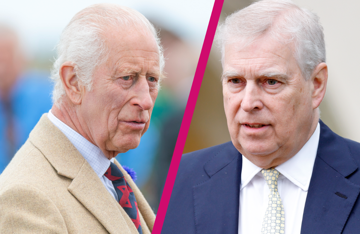 König Charles lll. und Prinz Andrew mit Riss