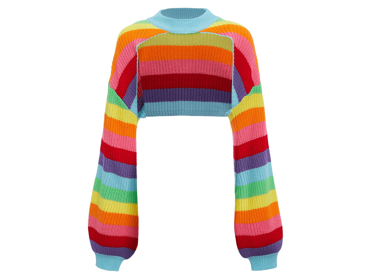 Warum für eine Farbe entscheiden? Dieser Pullover setzt sie alle in Szene!
