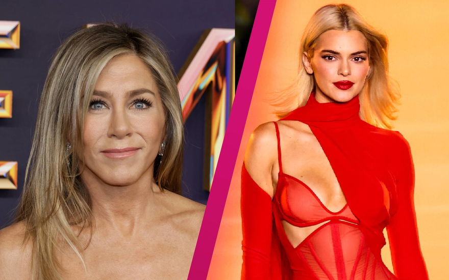 Collage von Jennifer Aniston und Kendall Jenner