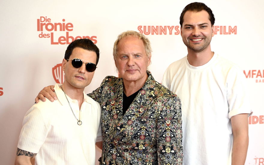 Rocco Stark, Uwe Ochsenknecht und Jimi Blue Ochsenknecht bei der Premiere des Kinofilms Die Ironie des Lebens