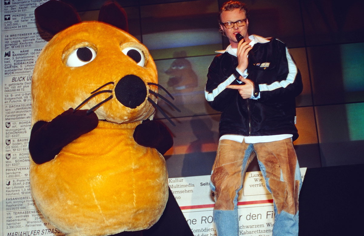 Stefan Raab mit der "Maus" 1996