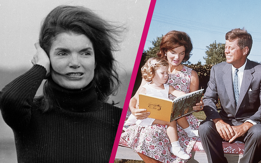 Jackie Kennedy und John F. Kennedy und Tochter Caroline