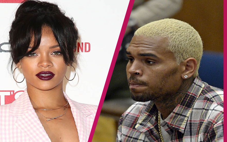 Rihanna und Chris Brown schauen unglücklich