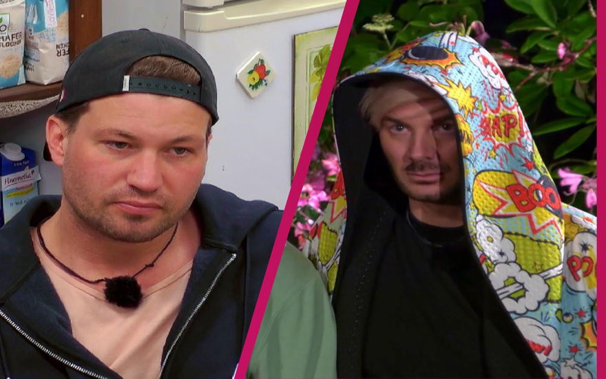 Raúl Richter und Sam Dylan schauen ernst bei "Das Sommerhaus der Stars"