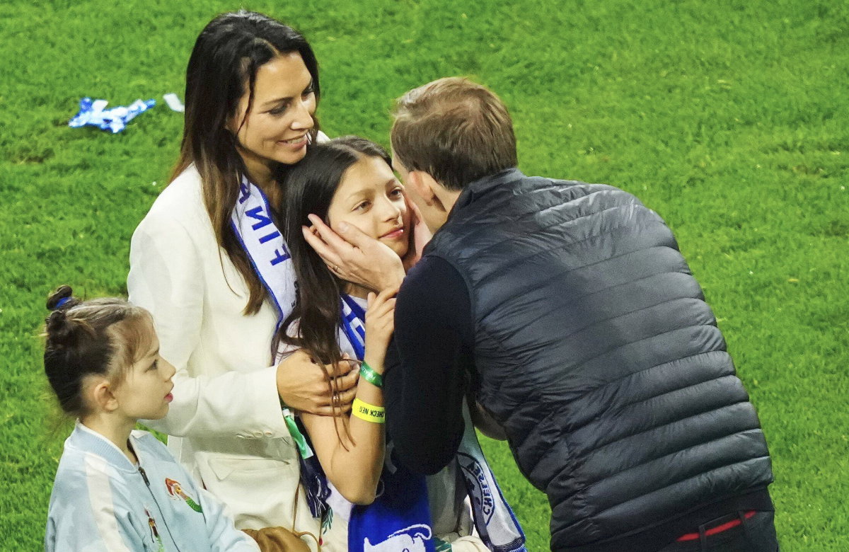 Thomas Tuchel mit seiner Familie nach einem Spiel