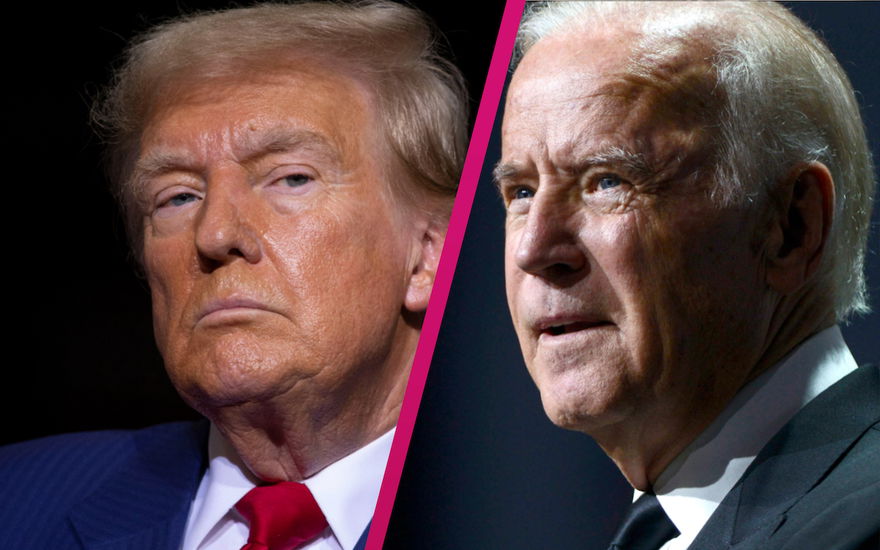 Collage Donald Trump und Joe Biden