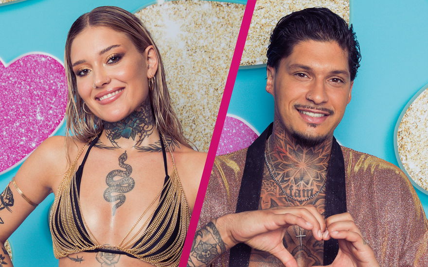 Jill Lange & Yasin Mohamed, "Love Island"-Collage