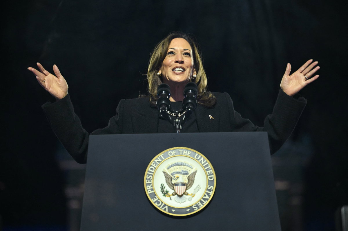 US-Präsidentschaftskandidatin Kamala Harris im US-Wahlkampf 2024