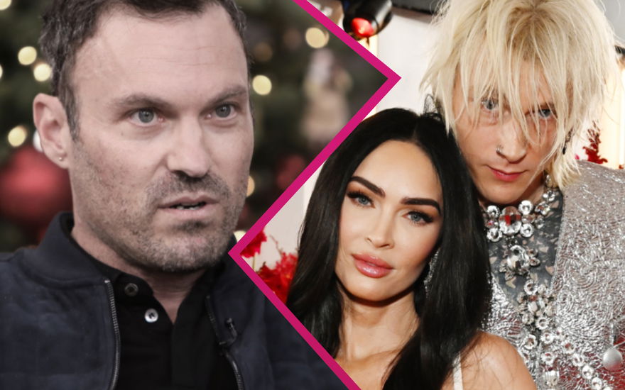 Brian Austin Green, Megan Fox, Machine Gun Kelly; Collage