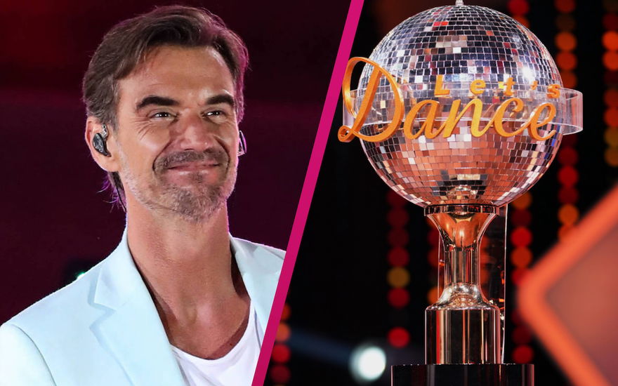 Collage Florian Silbereisen und Let's Dance Pokal
