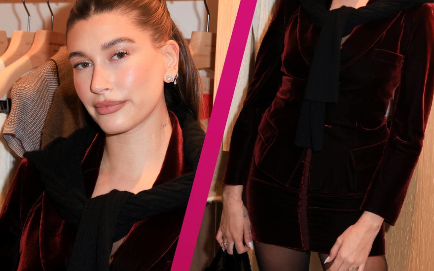 Hailey Bieber Weihnachtslook