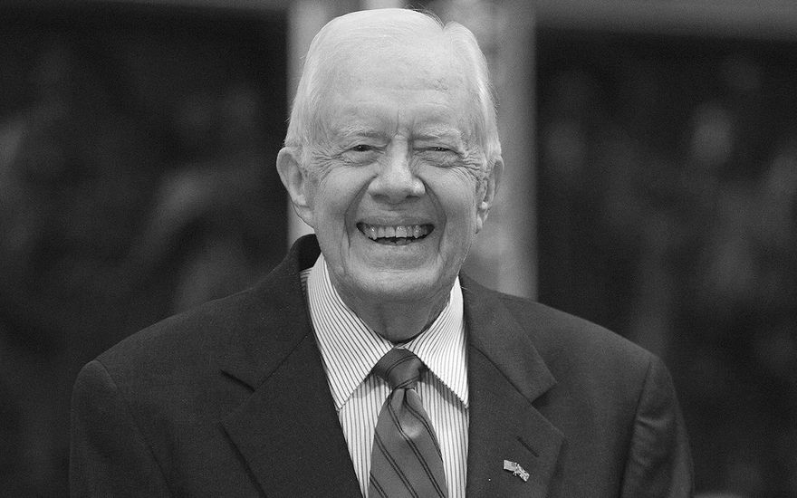 Jimmy Carter lacht schwarz-weiß