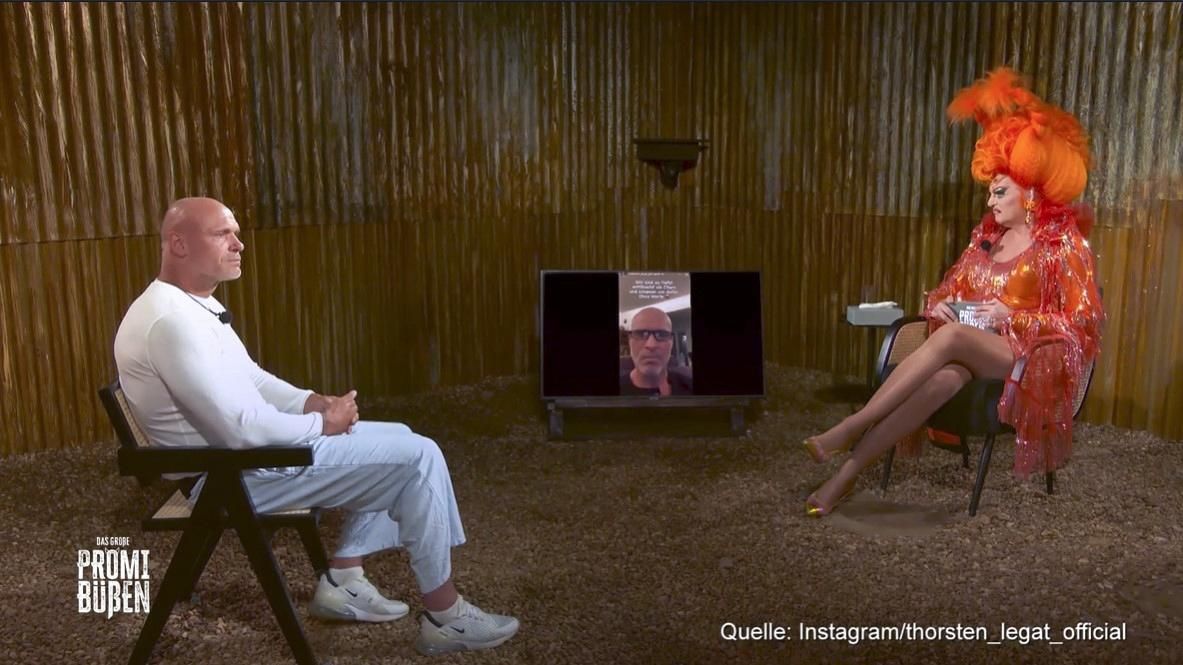Thorsten Legat mit Olivia Jones bei "Das große Promi-Büßen"