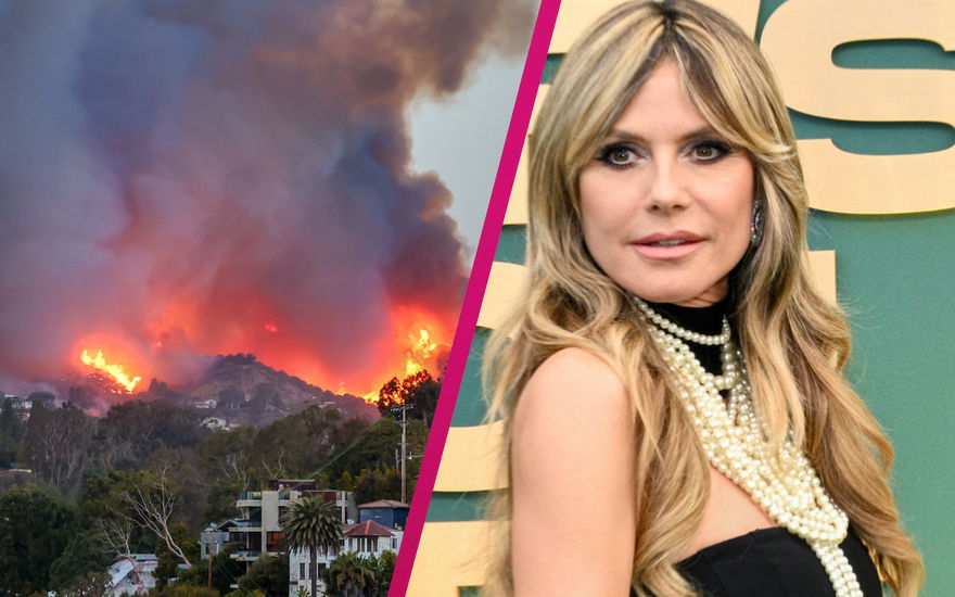 Collage Heidi Klum, Waldbrand Los Angeles