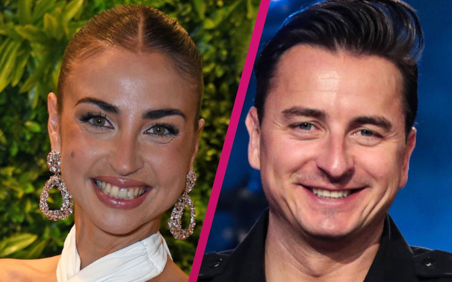 Ekaterina Leonova und Andreas Gabalier strahlen, Bildmontage