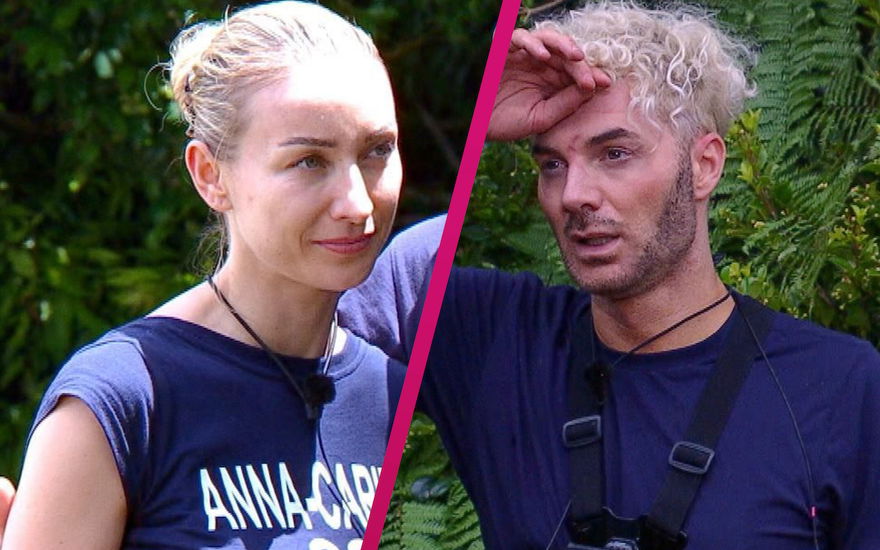 Collage Anna-Carina Woitschack und Sam Dylan im Dschungelcamp