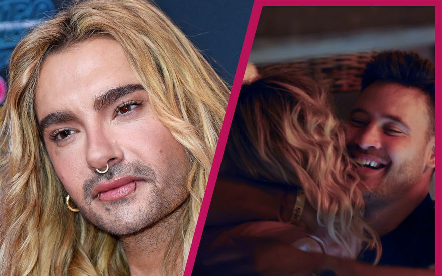 Bill Kaulitz traurig & kuschelnd mit Marc Eggers, Bildmontage