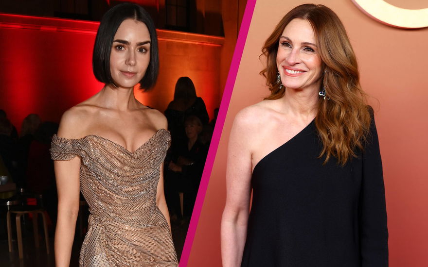 Lily Collins und Julia Roberts aus rotem Teppich
