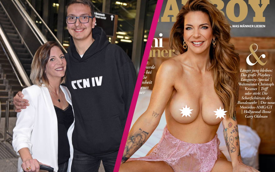 Volkan mit Danni Büchner im Arm und Playboy-Cover