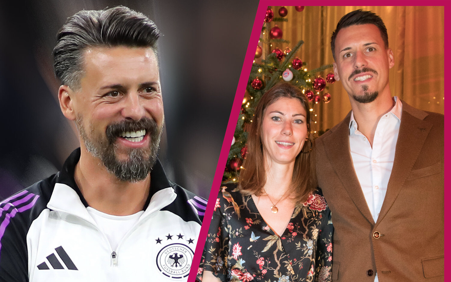 Sandro Wagner mit seiner Ehefrau Denise