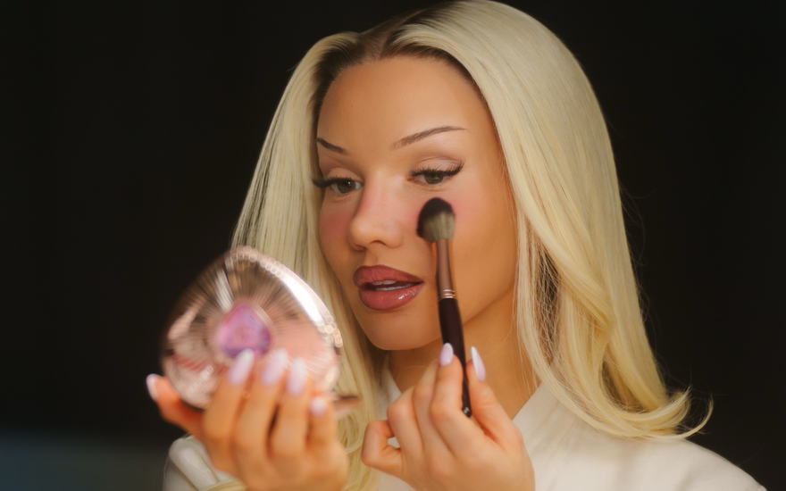 Shirin David trägt Blush auf