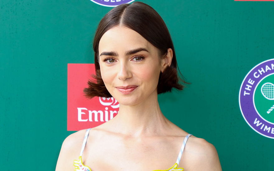 Lily Collins mit Sleek Bob