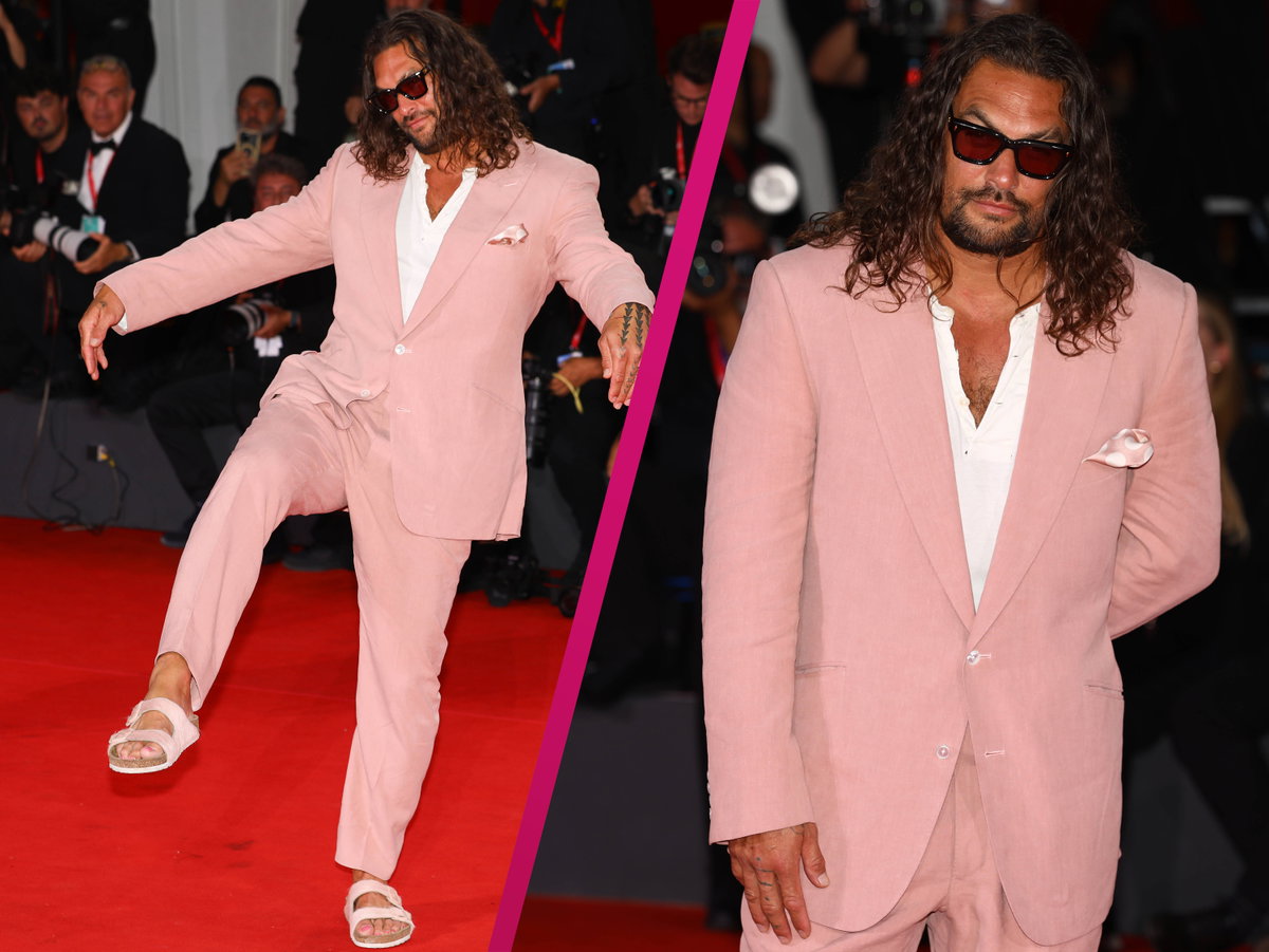 Jason Momoa in rosafarbenem Anzug in Venedig