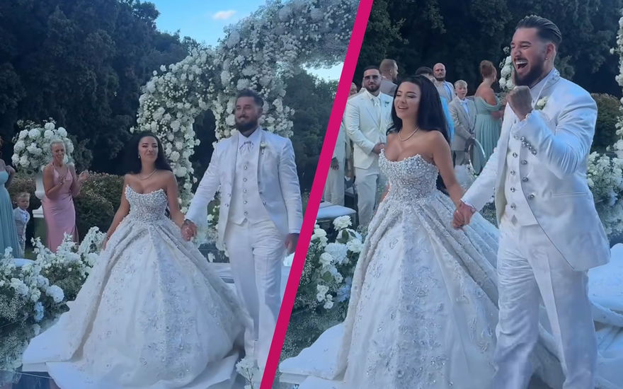 Leyla und Mike Heiter kurz nach der Trauung auf ihrer Hochzeit