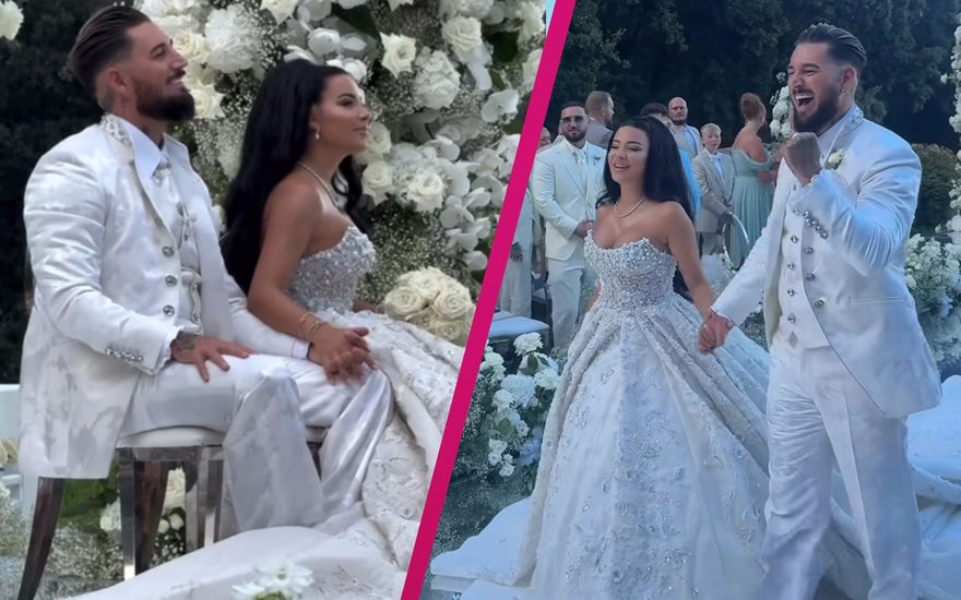 Mike und Leyla Heiter als Braut und Bräutigam bei ihrer Hochzeit in Italien
