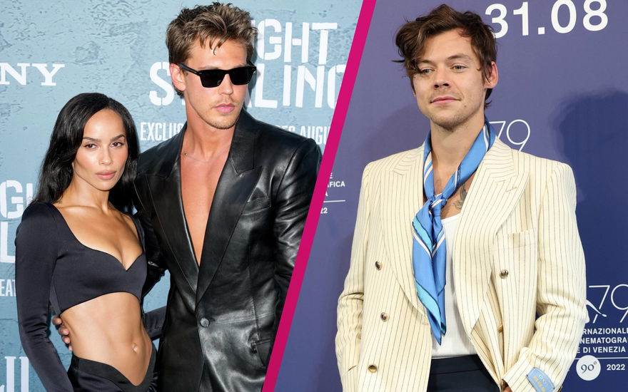 Zoe Kravitz mit Austin Butler und harry Styles