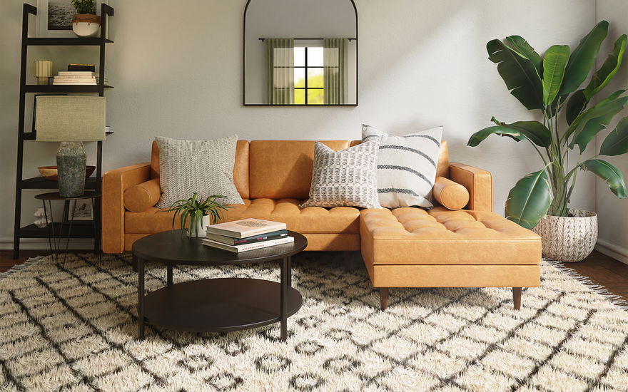 Wohnzimmer mit stylischem Teppich