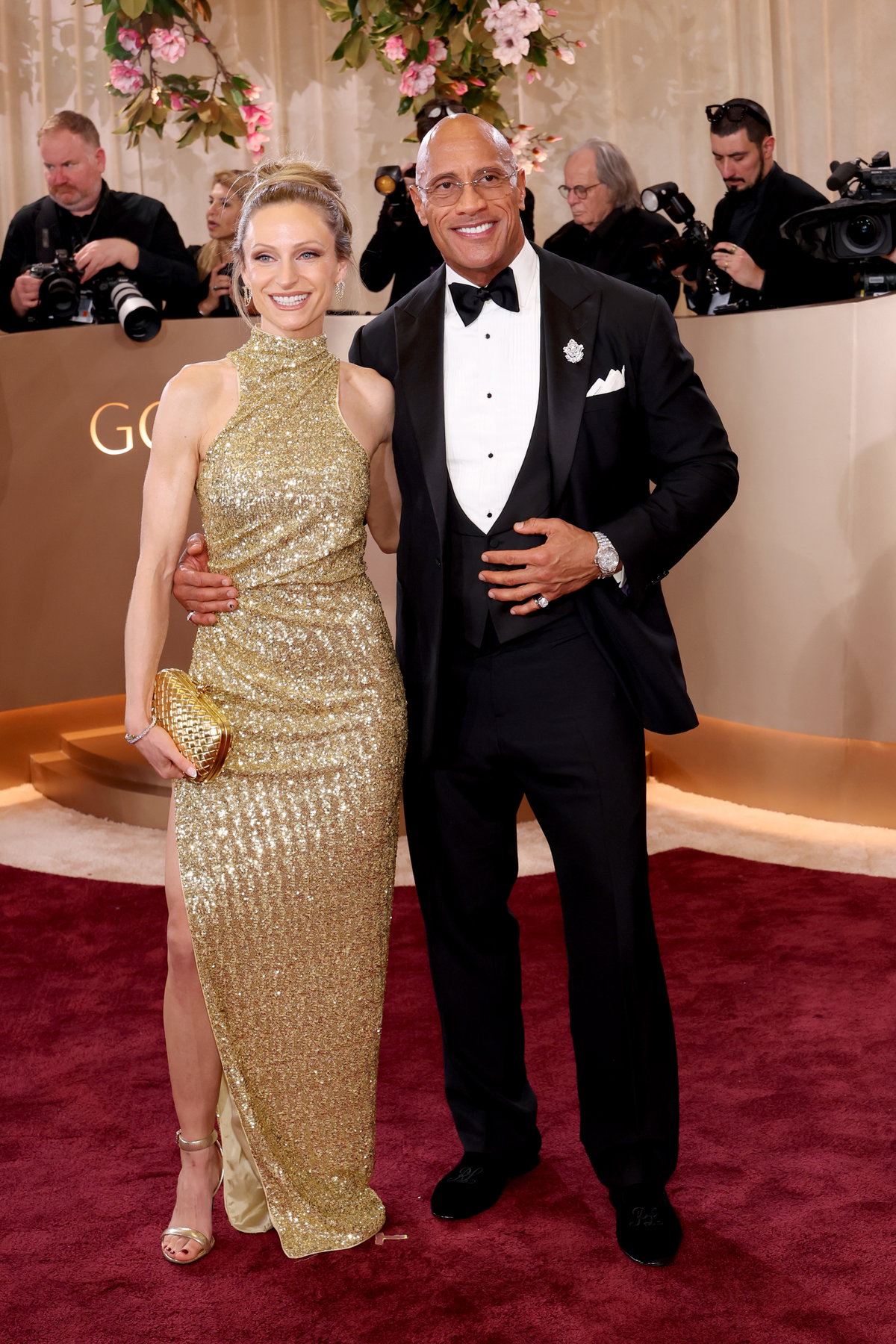Lauren Hashian und Dwayne Johnson bei Golden Globes