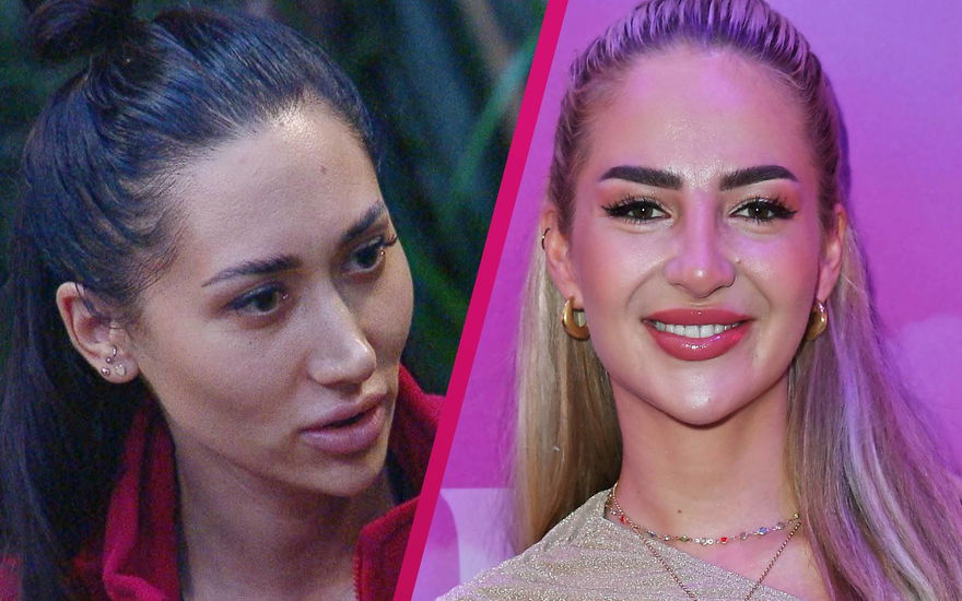 Samira Yavuz iim Dschungel, Emma Fernlund vor lila Hintergrund