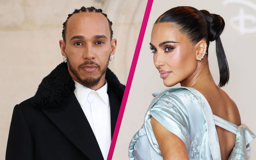 Collage von Lewis Hamilton und Kim Kardashian