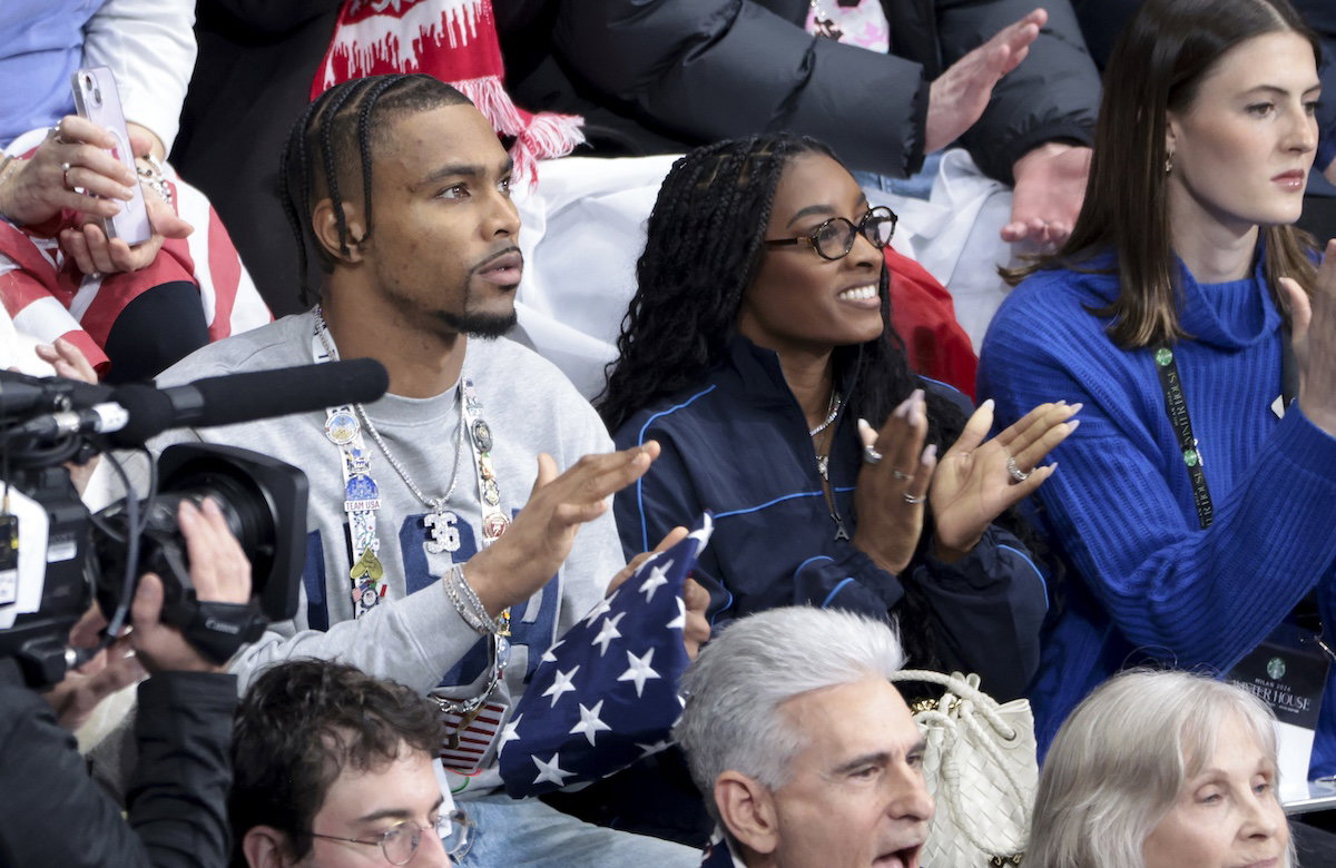 Simone Biles und Partner Jonathan Owens beim Eiskunst-Paarlauf