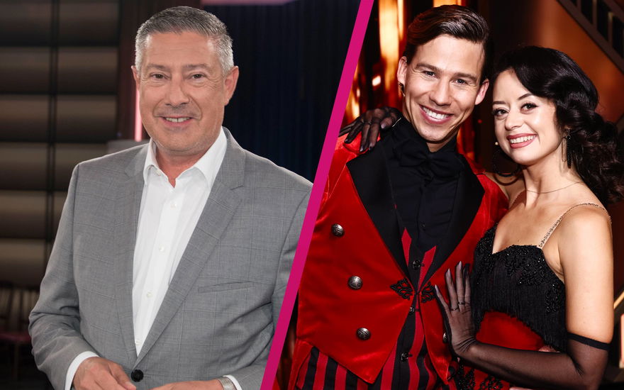 Joachim Llambi in einer Collage mit Joel Mattli und Malika Dzumaev