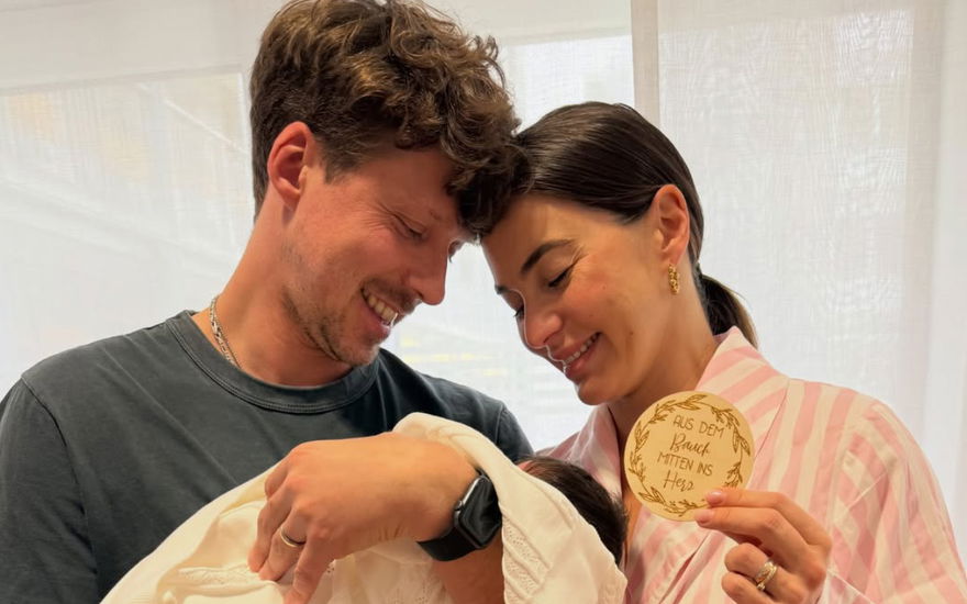 Rena und Valentin Lusin mit Baby Tessa