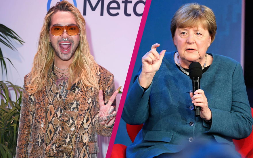 Collage von Bill Kaulitz und Angela Merkel